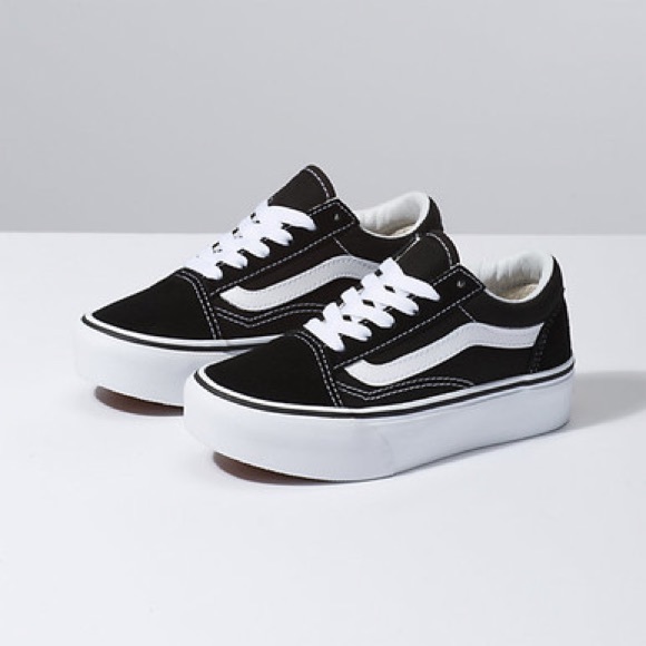 Vans womens old school VN0A3B3UY28 classic style one platform black and white - Picture 10 of 12